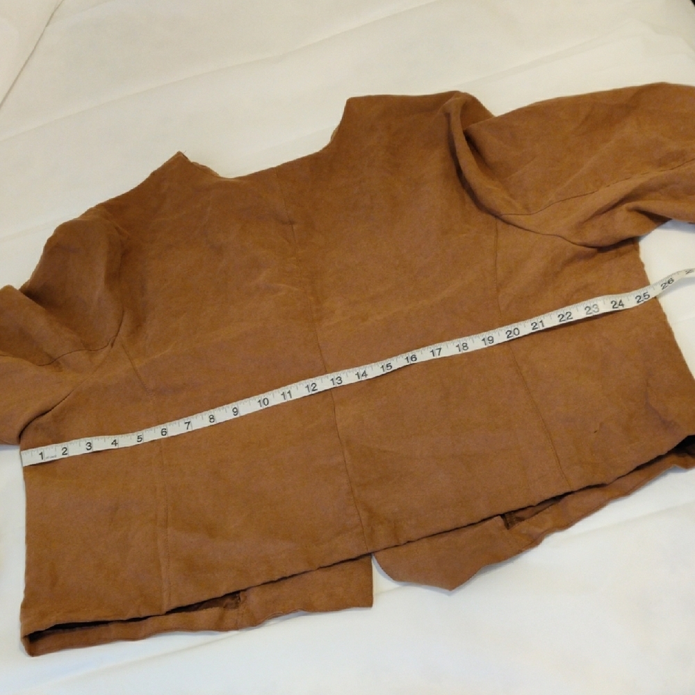 AVENUE. Brown Draped Jacket 100% Polyester NWT - image 8